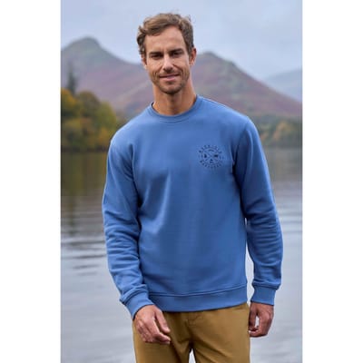 Mountain Warehouse Heren Sweatshirt met ronde hals (Blauw)