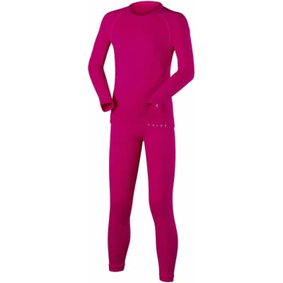 FALKE Maximum Warm SET sneldrogend functioneel lange mouwen top en panty onderlaag set kinderen roze - maat 110-116