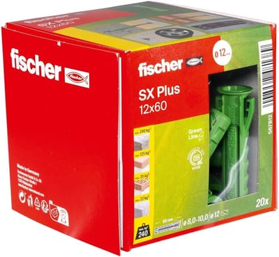 Duurzame Spreidpluggen - Universele Pluggen - Stevig Bevestigen - Gemaakt van hernieuwbare grondstoffen - 12 x 60 mm - Groen