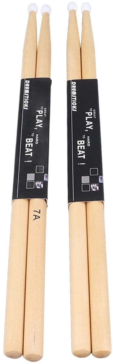 Dailygoods- Drumsticks - 7A Nylon Tip - Esdoornhout - Hoge Prestaties - Lichtgewicht - Duurzaam - Geschikt voor Oefening en Opname