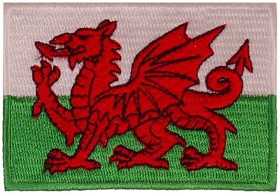 Strijkapplicatie/Patch - Vlag Wales - 8x6cm