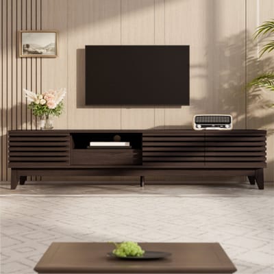 Gutent-TV-meubel met lade en drie deuren-170 cm hoog-in vintage houtkleur