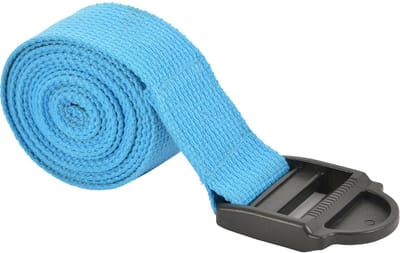 Yoga riem Mambo Max - Blauw | Pilates | 180 x 3,8 cm | Katoen