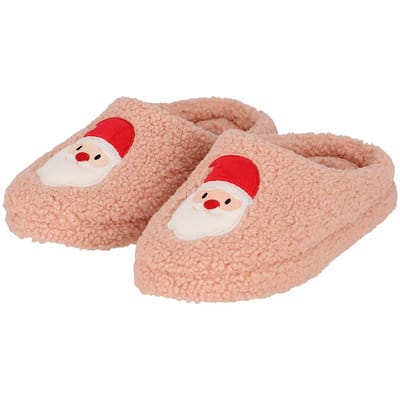 Morethansocks - Kerst sloffen dames - Dames - Roze - Maat 37/38 - kerst pantoffels - pantoffels kerst - Kerstsloffen dames