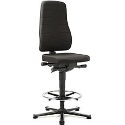 Bureaustoel All-in-One 9641, met glijder en opstapsteun, stoffen bekleding, zwart