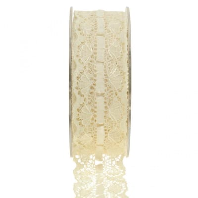 Kantlint kanten rand deco lint kant creme 25mm 15m