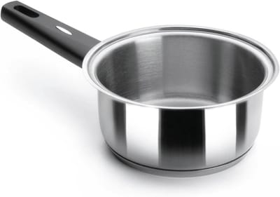 Steelpan Nova - Kookpan Sauspan - Koken op fornuis - Sandwich thermodifusor bodem - 20 cm - Zilver