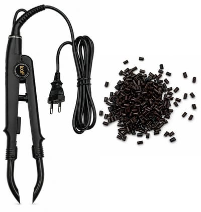 Loof Hair Extension Iron - Model L-603 - Met Keratine Lijmkorrels - 100g - Donkerbruin - Haar Extensions