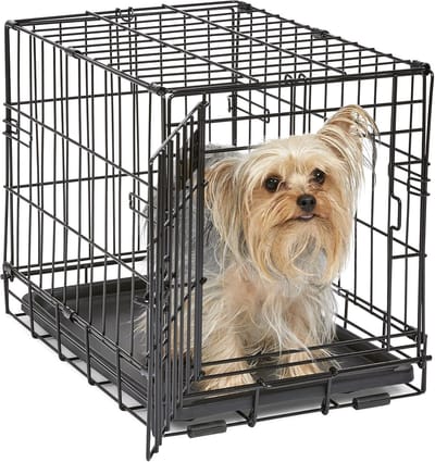 SNJY® Hondenbench - Hondenhok - Hondenhuis - Kleine Honden - 46L x 30,5B x 35,5H cm - Zwart