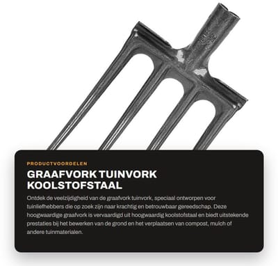 Dailygoods- Tuinvork Robuust Gereedschap - Graafvork - Hoog Koolstofstaal - Tuingereedschap - Praktische Tuinuitrusting - Efficiënt voor Tuingrond - Spitvork