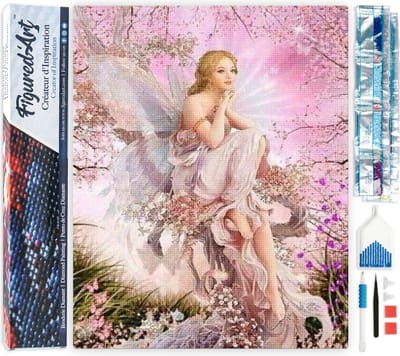 Figured'Art Diamond Painting set Volwassenen 40x50 cm Mooie fee - 5D DIY Art full drill vierkante diamant - Opgerold canvas