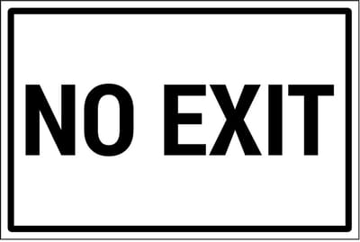 No exit bord | gecoat dibond materiaal | 18 x 12 cm