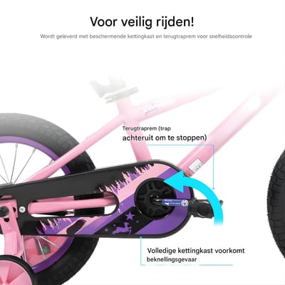 Kinderfiets – Voor meisjes van 3–10 jaar – Met zijwieltjes, kettingbeschermer en mandje – 36 cm / 41 cm / 51 cm wielen, blauw