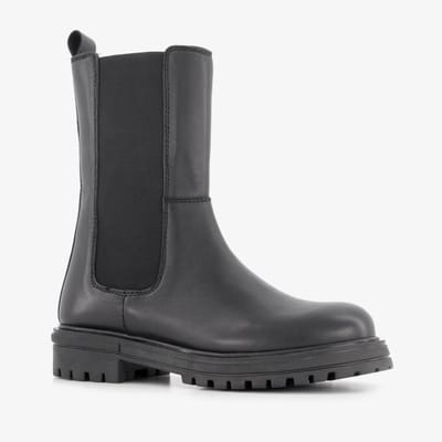 Groot leren meisjes Chelsea boots zwart - Maat 28 - Uitneembare zool