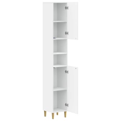 vidaXL - Badkamerkast - met - Open - Plank - DELFT - Wit - 30 - x - 31 - x - 190 - cm