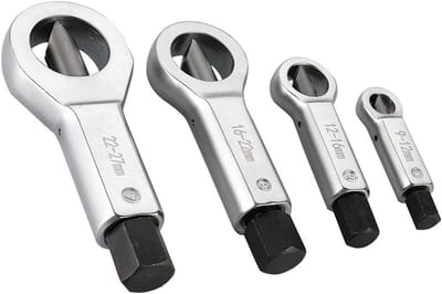 Moer Splitter Set - Gebroken Moer Verwijderaar - Vastzittende Moeren Losmaken - Roestbestendig Chroom-Vanadiumstaal - 9-27mm Bereik - Zilver