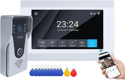 Video Deurbel - Slimme Intercom - Toegangscontrole - 7 Inch LCD Scherm - 1080P HD Resolutie