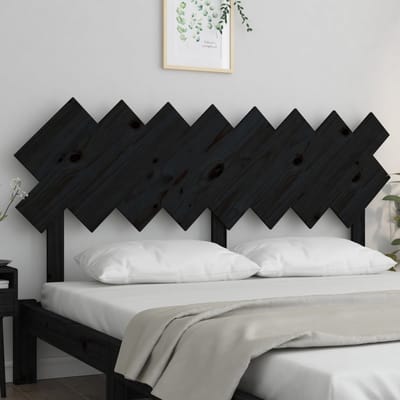 vidaXL - Hoofdbord - 159,5x3x80,5 - cm - massief - grenenhout - zwart
