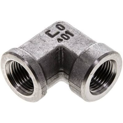 3/8'' NPT RVS L-Fitting 90graden 210 Bar - Hydrauliek - FL2E-F-S-038N