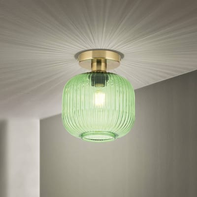 ORION Plafondlamp Carneval, groen, Ø 20 cm, glas, E27