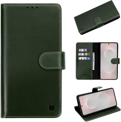 Casemania Echt Leren Hoesje Geschikt voor Samsung Galaxy S26 Ultra - Forest Green - Leer 2 in 1 Magnetisch Afneembare Book Case - Portemonnee Hoes met Pasjeshouder - Geschikt voor MagSafe