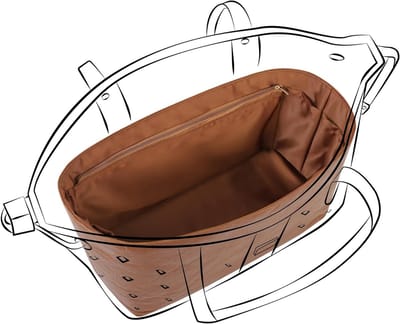 Lichte Tas Organizer voor MCM-Liz Visetos met Ritsvak en Flessenhouder, Ideaal voor Reizen en Dagelijks Gebruik (Goud, Liz Visetos Klein)