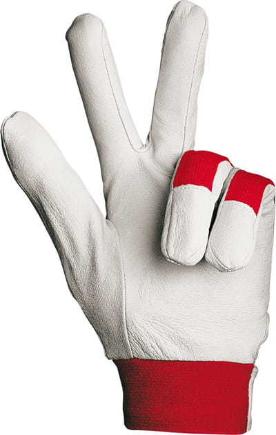 SIR SAFETY NAXOS Werkhandschoenen Wit Tuinhandschoenen - Leer - Ademend Vingergevoelig - Klittenbandsluiting 12 Stuks