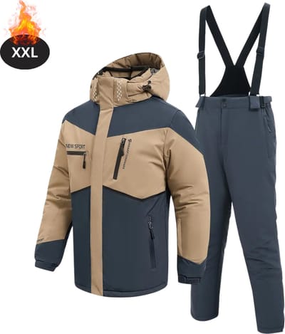 Bovista Skipak - SkiBroek - Skijas - Ski Suit - Wintersport - Heren - 2-Delig - Beige- Maat XXL