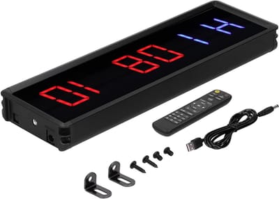 LED Countdown Klok met Stopwatch voor Thuis Fitness Training - Interval Timer met Afstandsbediening - Aluminiumlegering