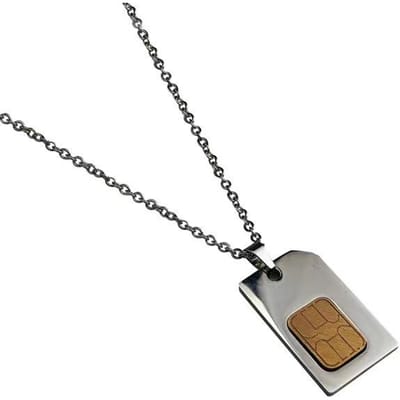 Trui Accessoires Persoonlijkheid Telefoon SIM-kaart Aarde Cool Stuiterend Ketting Vintage Hip Hop Trui Trui Ketting Hanger Mannen gray