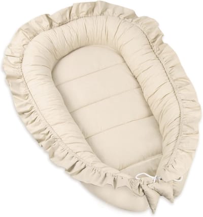 Babynestje met Ruches voor Baby's - Knuffelnest & Babycocon in 100% Katoen (55 x 90 cm)
