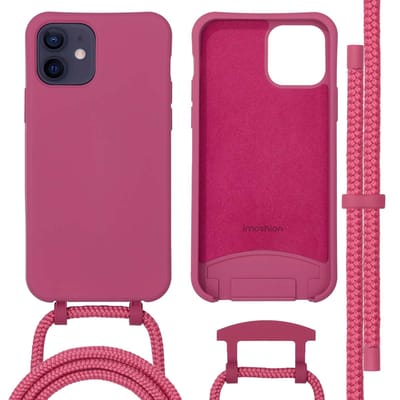 imoshion Hoesje - Geschikt voor iPhone 12 Pro / 12 - Color Backcover met afneembaar koord geschikt voor MagSafe - Raspberry