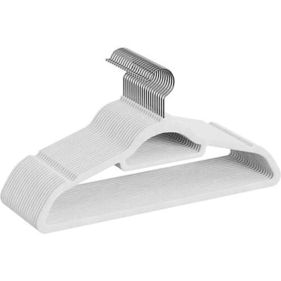Ochama Kledinghangers Set van 20, Ruimtebesparende Fluwelen Kledinghangers met Draaibare Haak, Antislip, Wit