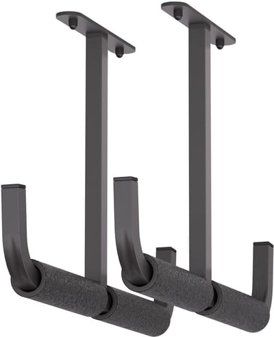 QLS WK ZWART Hanghaak Ophangsysteem Plafondhaak Garage voor Ladder Fiets Gereedschap Opslag - 2 Stuks 10311