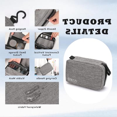 Hanging Toiletry Bag voor Reizen, Vouwbare Toilettas met Haak, Geschikt voor Mannen en Vrouwen, Grote Make-up Tas, 27cm x 20cm, Ideaal voor Organisatie en Opberging