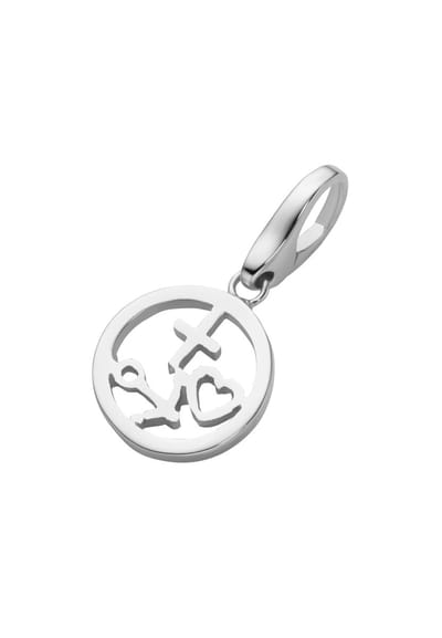 Giorgio Martello 925/000 zilver bedel - charm Geloof. Hoop en Liefde met karabijn slot.