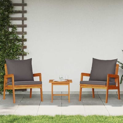 vidaXL - Tuinstoel - met - kussen - 2 - Stuk - Olie - Natuurlijk - 65 - x - 59,5 - x - 72 - cm
