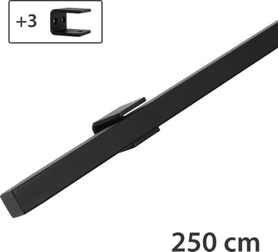 IVOL Design Trapleuning Zwart - Vierkant - 250 cm met 3 houders