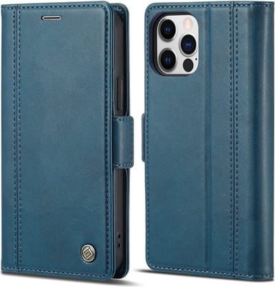 LC.IMEEKE Hoesje - Geschikt voor iPhone 13 Pro Max Hoesje - LC.IMEEKE Classic Book Case - Blauw