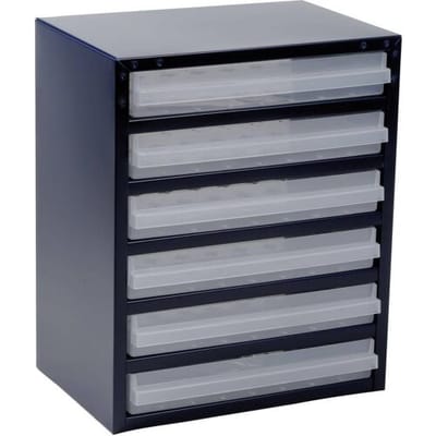 raaco 250/6-3 Magazijnkast voor kleine onderdelen (l x b x h) 255 x 357 x 435 mm Aantal vakken: 6 Variabele onderverdeling Inhoud 1 stuk(s)