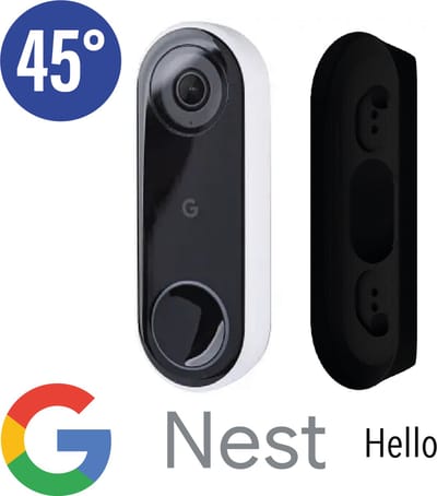 SmarThuis - Hoekbeugel geschikt voor Google Nest Hello - hoekbeugel van 45 graden - inclusief montage materiaal - sterk en milieubewust