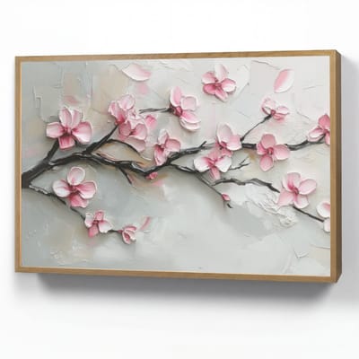 Wandlamp 90x60 cm - Oplaadbaar - Bloesem - Kunstzinnig - Roze - Sakura - Wandlampen binnen woonkamer - Slaapkamer lamp - Decoratieve nachtlamp - Vloerlamp draadloos