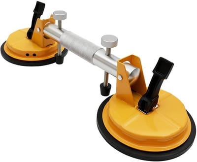 Zuignap Steen Setter - Tegel Uitlijner - Naden Samenvoegen - Dubbele Handbeker - 150 mm - Zwart