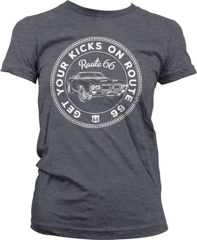 Route 66 Dames Tshirt -S- Get Your Kicks On Route 66 Grijs
