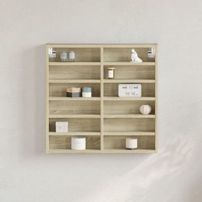 vidaXL - Vitrinekast - 60x8,5x58 - cm - bewerkt - hout - sonoma - eikenkleurig