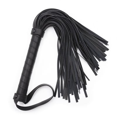 Paardrijzweep - Leren zweep - Seksspeeltje voor volwassenen - Seksspeeltje - Spel voor volwassenen - Unisex - Geschikt voor rollenspellen - Zwart - 42 cm