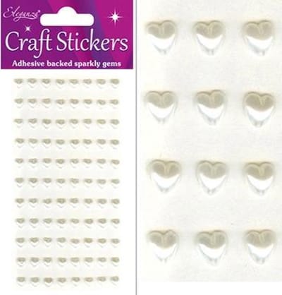 Oaktree - Stickers Parel Hartjes Ivoor (per vel) 6mm - Valentijnsdag versiering - Valentijnsdag cadeau - valentijnsdag