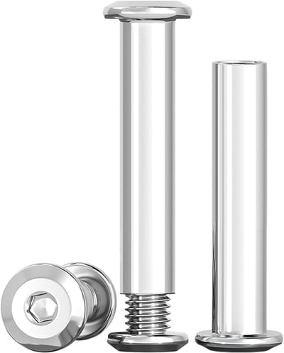 Verbindingselementen M8 RVS A2 V2A - M8 x 35 mm Sleeve Moeren voor Meubels, Kasten en Houten Planken - Set van 10 Stuks