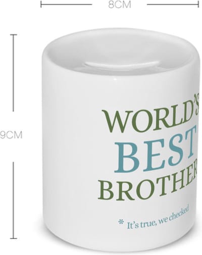 Akyol - world's best brother Spaarpot - Broer - een broer - verjaardagscadeau - cadeau voor broer - gift - kado - 350 ML inhoud