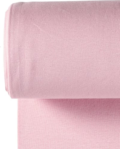 Boordstof Uni Rondgebreid 35 cm per Meter – Licht Roze – Elastische Boordstof voor Mouwen, Hals & Taille